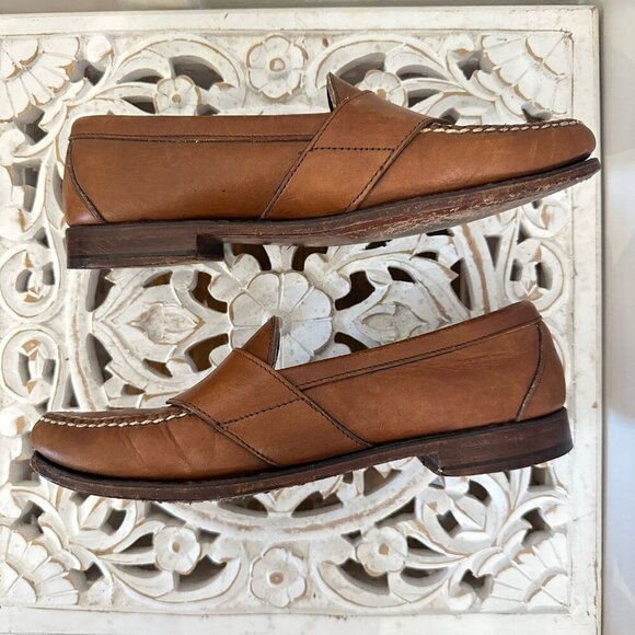 Polo Ralph Lauren leather crest embossed cognac loafer - Picture 4 of 7